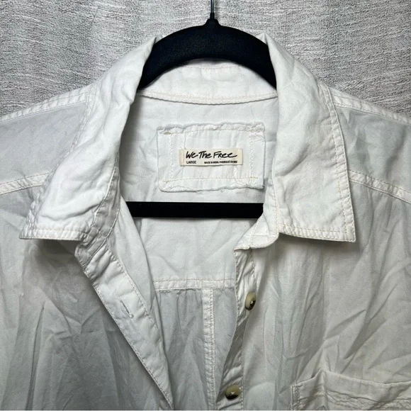 We The Free Crisp White Collared Button Down Shirt Size Large - Picture 7 of 16